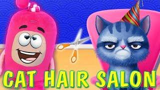 Oddbod Plays CAT HAIR SALON BIRTHDAY PARTY | Dressup Makeover Game for Kids | SUPER PUG KIDS TV