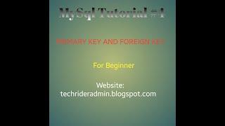 Primary key and Foreign key