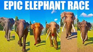 Ultimate Epic Elephant Category Speed Race in Planet Zoo included Tusked Elephant,  Konobelodon