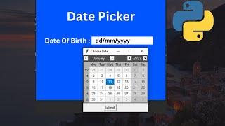 Adding a Pop-Up Calendar to a Python Tkinter Form using TkCalendar to pick Dates