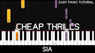 Sia - Cheap Thrills (Easy Piano Tutorial)