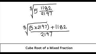 How t0 find Cube Root of a Mixed Fraction / Cube root of a mixed number / Finding Cube Root