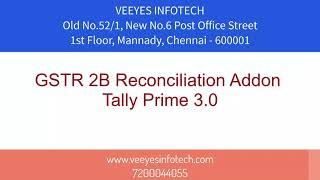 Tally Prime 3.0.1 GSTR2b Reconcile Tool | VEEYES INFOTECH 7200044055