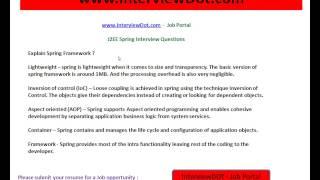 j2ee spring question interview interviewdot job portal