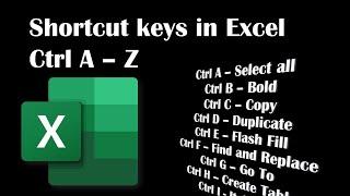 Ctrl A to Z Shortcut Keys in Excel | Useful Excel Tips