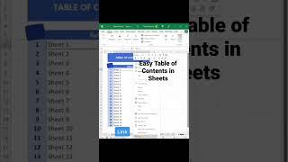 Excel tricks l Table of Contents in Sheets l #reseach #excel #exceltutorial #exceltips #pc #excel