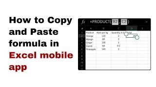 How to Copy and Paste formula in Excel mobile app | Excel mobile app tutorial