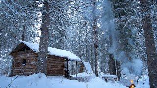 SOLO LIVING IN A LOG CABIN OFF GRID.