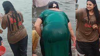 Ganga Snan 2025 | Holy Bathing | Desi Bhabhi Bathing | Simaria Ghat Snan Part 17 #gangasnan