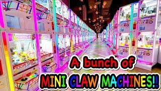 Bunch of MINI CLAW MACHINES in JAPAN !! UFO Catchers Challenge!!  大量ミニっちゃ 挑戦