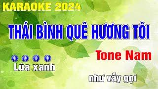 Thái Bình Quê Hương Tôi Karaoke Tone Nam (Am) Nhạc Sống | Trung Hiếu