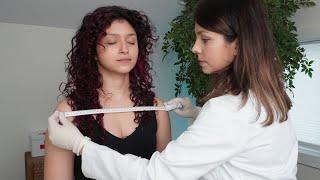 ASMR Real Person Head to Toe Assessment | Calming Physical Exam Eyes, Back Measuring