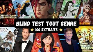 BLIND TEST TOUT GENRE - 100 EXTRAITS (Film, Série, Disney, Dessin animé, Anime, Jeux, Répliques ...)