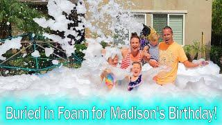 Buried Alive in Foam!!! Madison's Crazy 6th Birthday! Bumper Cars and Foam Party!!!