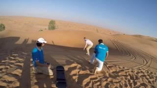 Sandboarding in the Dubai Desert