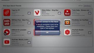 fix appstore error secure established date & time settings iPad1(2024)