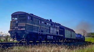 Восстановительный поезд. Тепловозы 3ТЭ10М-1260Б-1225А. Абаклия