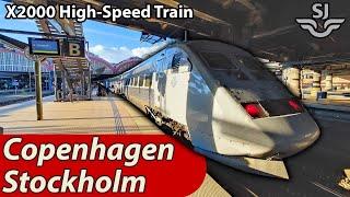 Swedens excellent X2000 High Speed train from Copenhagen to Stockholm!
