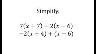 Simplify Algebraic Expressions: a(x+b)-c(x-d)