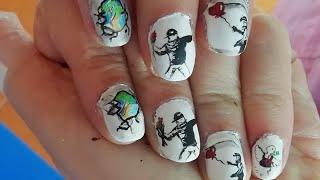 Banksy nail @banksy311 #art #arte #micropittura #nailart