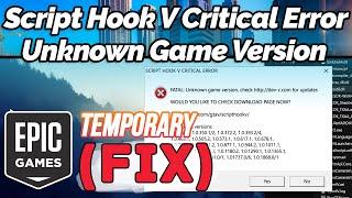 GTA 5 Epic Games: Script Hook V Critical Error Unknown Game Version (Remove Mods Solution)