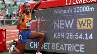 Beatrice Chebet (28:54.14) Smashes 10,000m World Record to Win Kenyan Olympic Trials at Pre Classic
