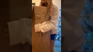 Stylish Hip Amputee showing Prosthetic Leg | One Legged Girl throws a box to show her prosthetic