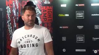 Eddie Hearn doesn’t realise he is live *swears* (sky sports)