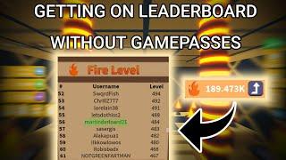 Getting on fire leaderboard without gamepasses!!! -Saber Simulator