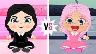 BABY LILY 🩷 Pink Vs Black dress up challenge 🩷 What color do you choose?