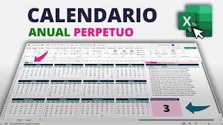 CALENDARIO Anual PERPETUO en Excel Automatizado con Eventos