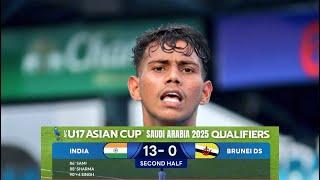 India U17 13-0 Brunei U17 - AFC U17 Qualifiers 2025