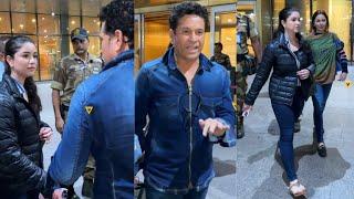 Sara Tendulkar, Sachin Tendulkar & Anjali Tendulkar Spotted at Mumbai Airport 