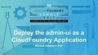 Deploy the admin-ui as a CloudFoundry Application