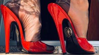 most stylish combination of stiletto high heel shoes with nylon stockings | #style #viralvideo