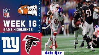 Atlanta Falcons Vs New York Giants GAME 4TH-Qtr [WEEK 16] TODAY highlights NFL l Season