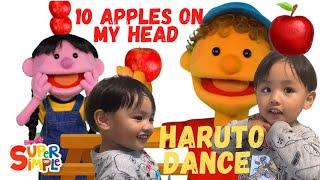 Haruto Dance with 10 Apples on my head by Super Simple Song