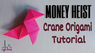 MONEY HEIST Crane Origami Bird Tutorial |La Casa de Papel |Netflix |The Professor's Origami Tutorial