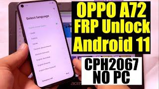 Oppo A72 Frp Bypass Android 11 Without Pc | Oppo CPH2067 Google Account Bypass