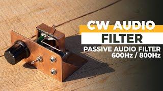 Passive CW Audio Filter - 600Hz / 800Hz CW Audio Bandpass Filter