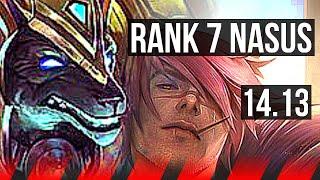 NASUS vs SETT (TOP) | 7/0/1, Rank 7 Nasus, 700+ games, Godlike | NA Challenger | 14.13