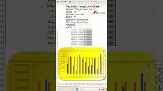 Add a target line in Excel bar chart - Excel Tip and Tricks #tips #excel #shorts #how #fyp