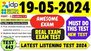 IELTS Listening Practice Test 2024 with Answers | 19.05.2024 | Test No - 443