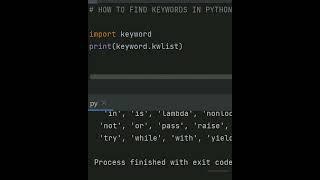 Find keywords in Python #coding #programming #python