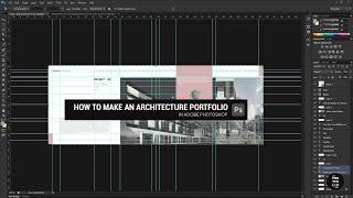 How to make an architecture portfolio in adobe photoshop I Beginner (Templates Available)