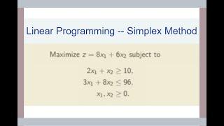 Linear Programming Simplex Method with Mixed Constraints [EP5]