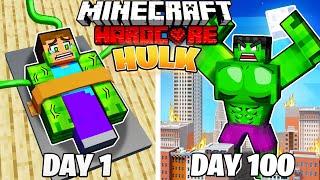 I Survived 100 DAYS as HULK in HARDCORE Minecraft!