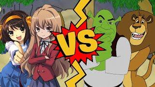 M.U.G.E.N Battles | Haruhi Suzumiya/Aisaka Taiga vs Alex the Lion/Shrek