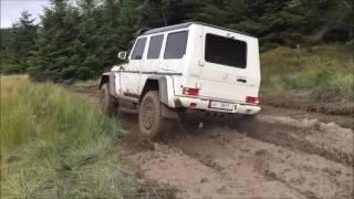 Awesome Mercedes G- 500 4x4 squared in action in Wales