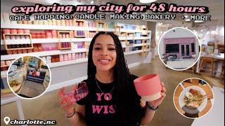 vlog: exploring my city for 48 hours *ੈ‧₊˚   cafe hopping, candle making, restaurants + more!